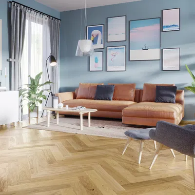 Timba Floor Loc Engineered Herringbone - Brushed Matt Lacquer Oak 2063