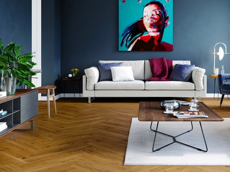 Timba Floor Loc Engineered Herringbone - Smoked Oak Brushed Matt Lacquered 2066