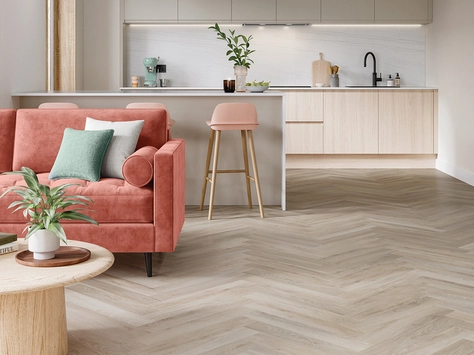 Polyflor Camaro Rigid Core - Waterside Oak Herringbone RPQ4143