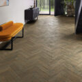 Chene Engineered 14/3 x 90mm Herringbone – Distressed Brown Oiled