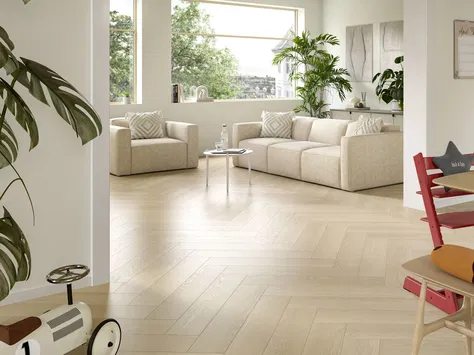 Egger NatureSense Herringbone - Sand Baronia Oak EL2133