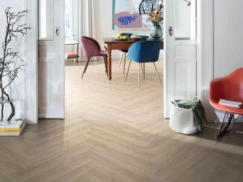 Egger NatureSense Herringbone - Cream Newport Oak EL2161