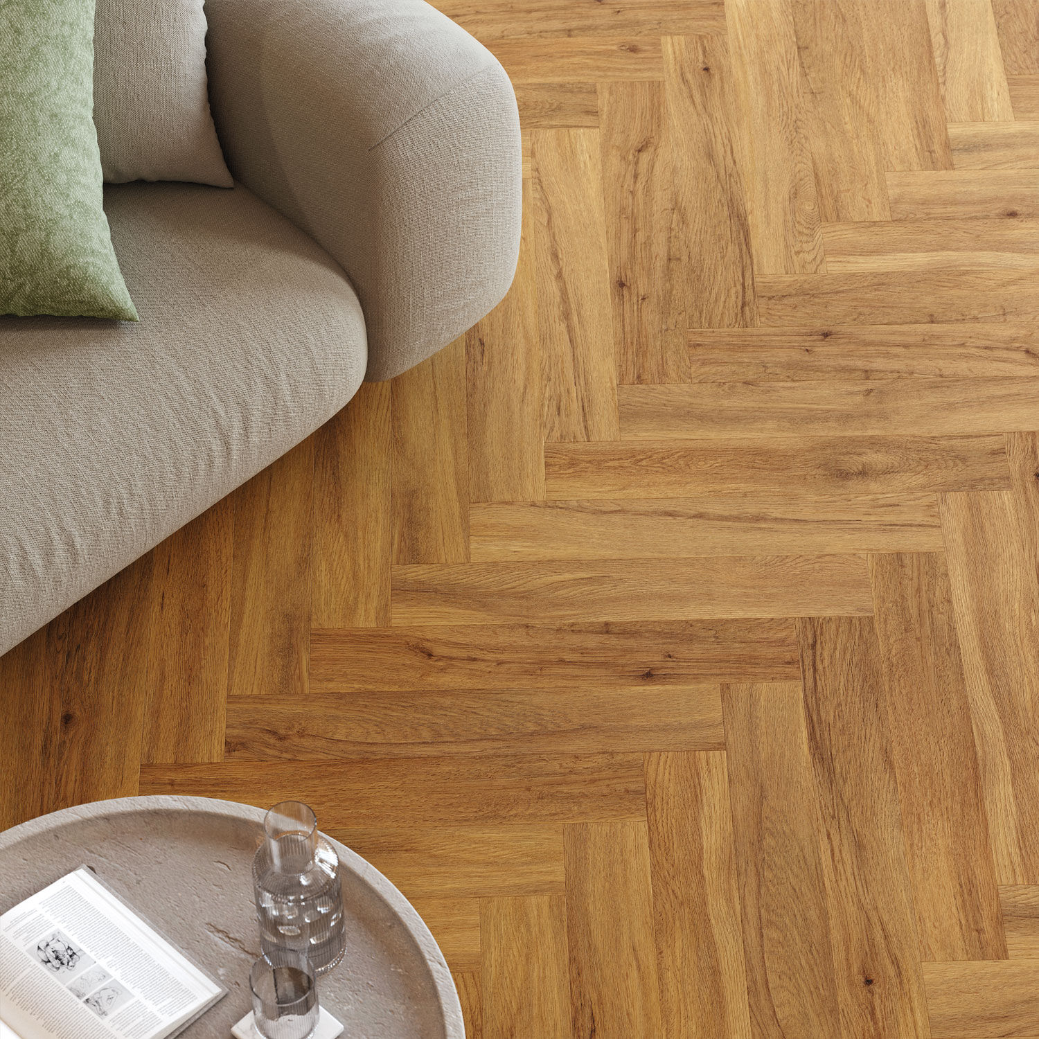 Polyflor Fusionline - Honey Rich Oak Large Parquet 1071