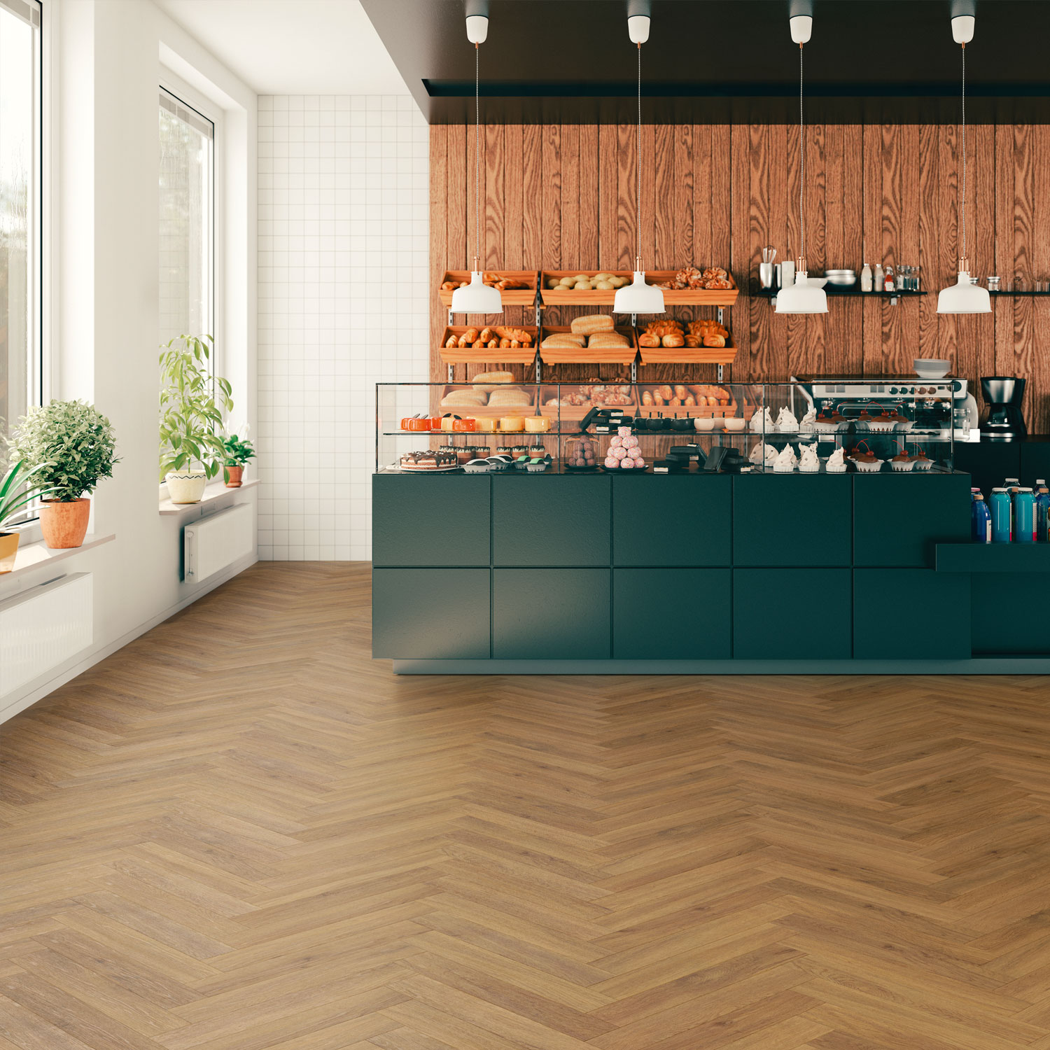 Polyflor Fusionline - Honey Rich Oak Small Parquet 1095