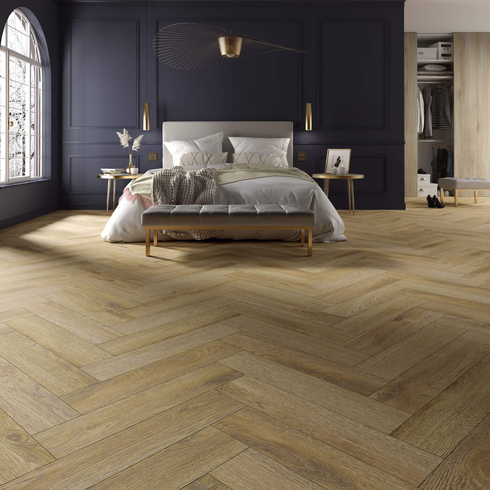 Alsafloor Solid Plus Herringbone - Praline Oak