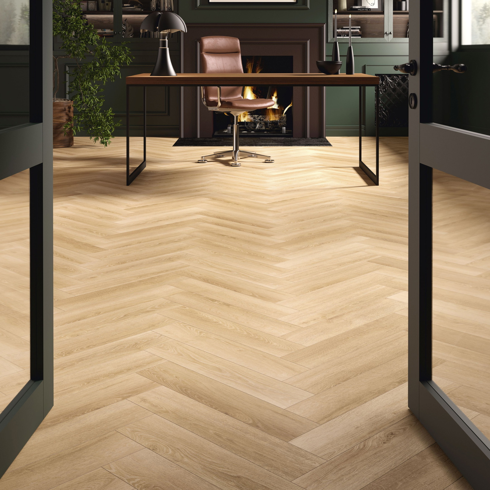 Alsafloor Solid Plus Herringbone - Sandalwood Oak