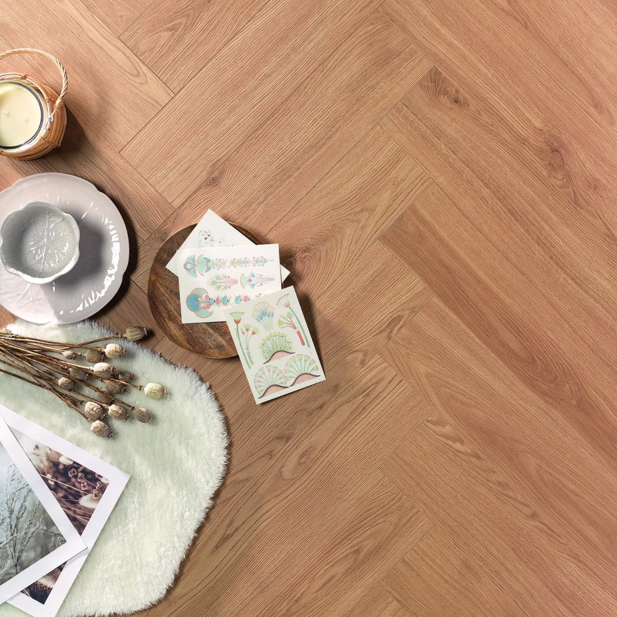 Alsafloor Solid Plus Herringbone - Tanger Oak