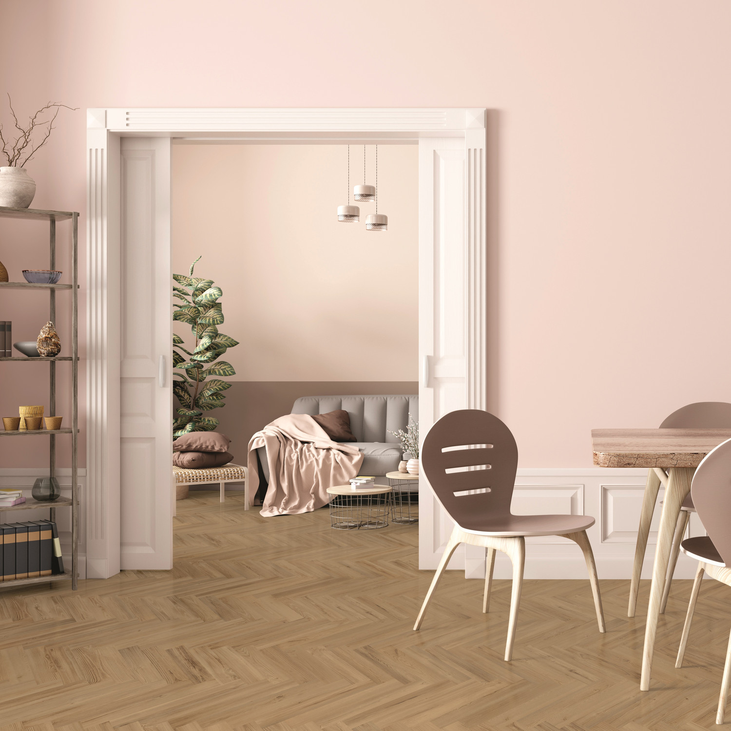 Luvanto Premium Click Plus Herringbone - Golden Oak